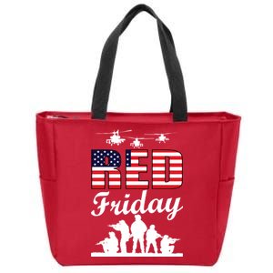 Red Friday Veterans Tribute Zip Tote Bag