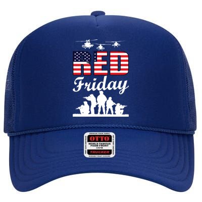 Red Friday Veterans Tribute High Crown Mesh Back Trucker Hat