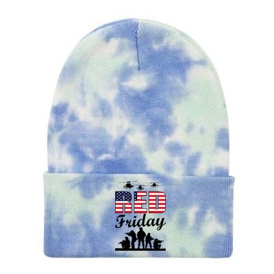 Red Friday Veterans Tribute Tie Dye 12in Knit Beanie