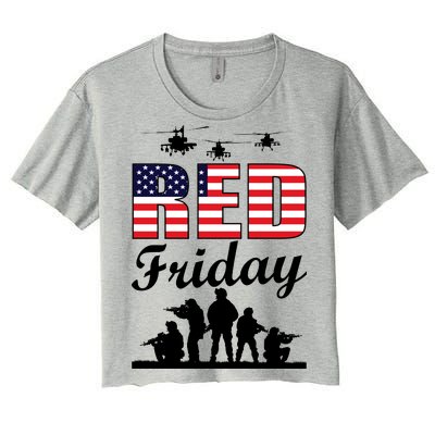 Red Friday Veterans Tribute Women's Crop Top Tee