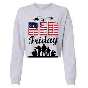 Red Friday Veterans Tribute Cropped Pullover Crew