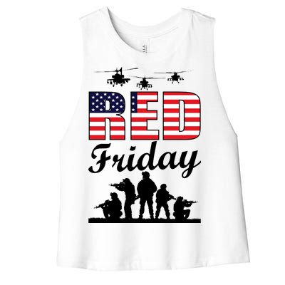 Red Friday Veterans Tribute Women's Racerback Cropped Tank