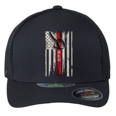 Red Friday Vintage American Flag Flexfit Unipanel Trucker Cap