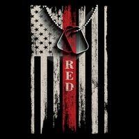 Red Friday Vintage American Flag Cooling Performance Crew T-Shirt