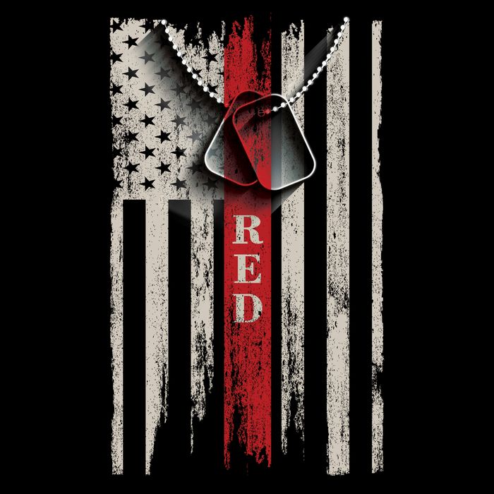 Red Friday Vintage American Flag Cooling Performance Crew T-Shirt