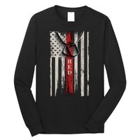 Red Friday Vintage American Flag Long Sleeve Shirt