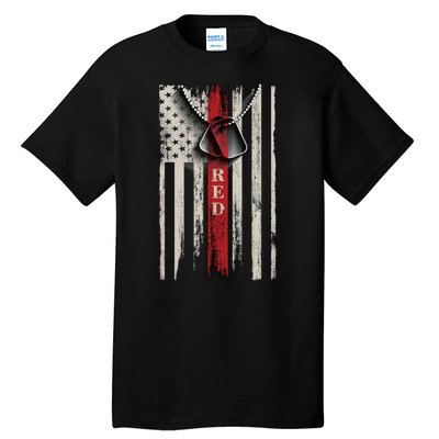 Red Friday Vintage American Flag Tall T-Shirt