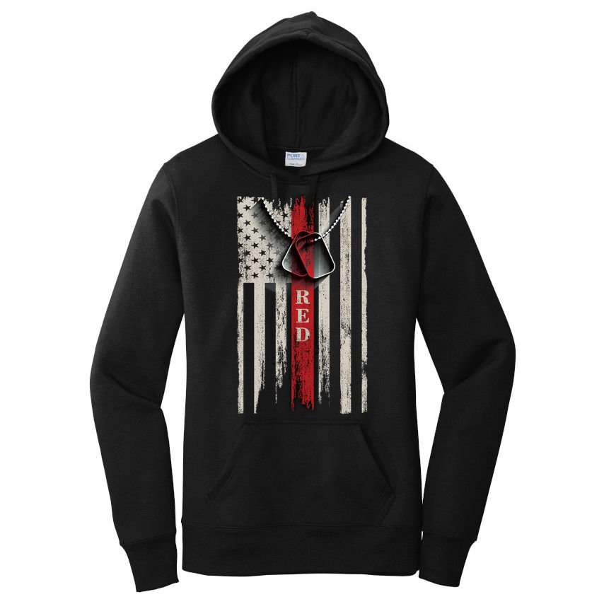 Red Friday Vintage American Flag Women's Pullover Hoodie