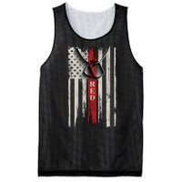 Red Friday Vintage American Flag Mesh Reversible Basketball Jersey Tank