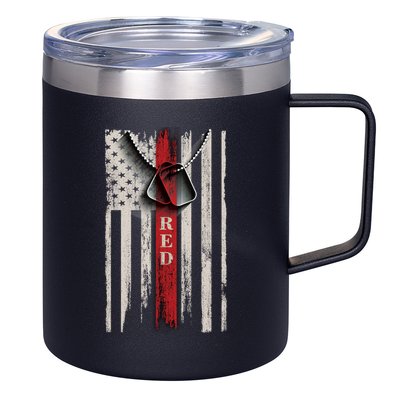 Red Friday Vintage American Flag 12oz Stainless Steel Coffee Mug