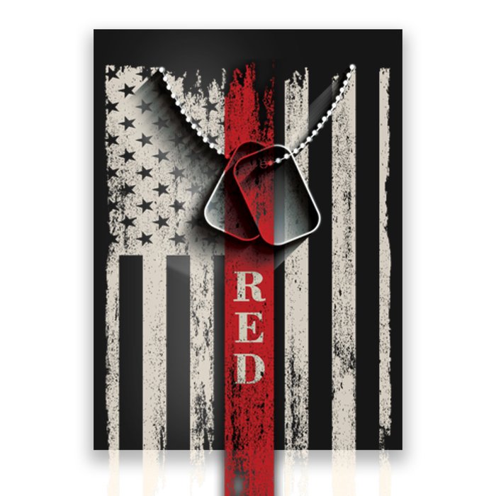 Red Friday Vintage American Flag Poster