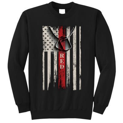 Red Friday Vintage American Flag Tall Sweatshirt