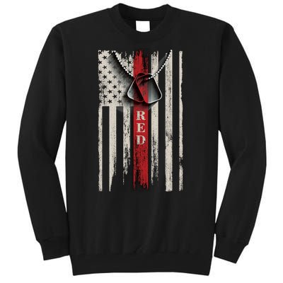 Red Friday Vintage American Flag Tall Sweatshirt