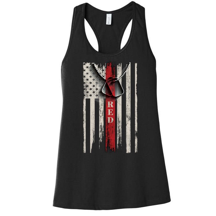 Red Friday Vintage American Flag Women's Racerback Tank