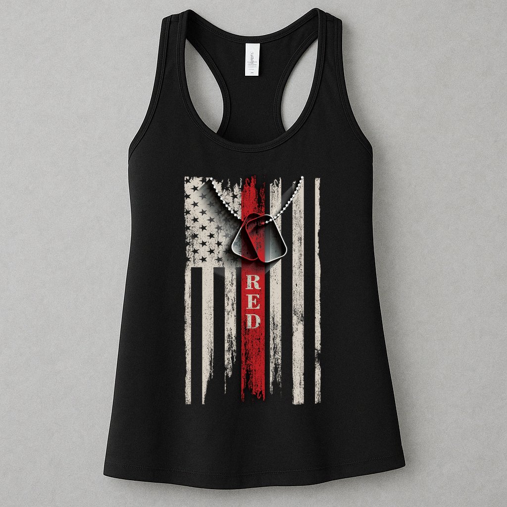 Red Friday Vintage American Flag Womens Tank Top