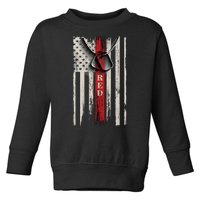 Red Friday Vintage American Flag Toddler Sweatshirt