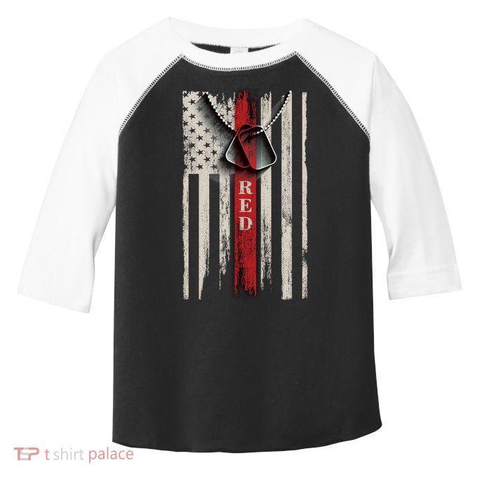 Red Friday Vintage American Flag Toddler Fine Jersey T-Shirt