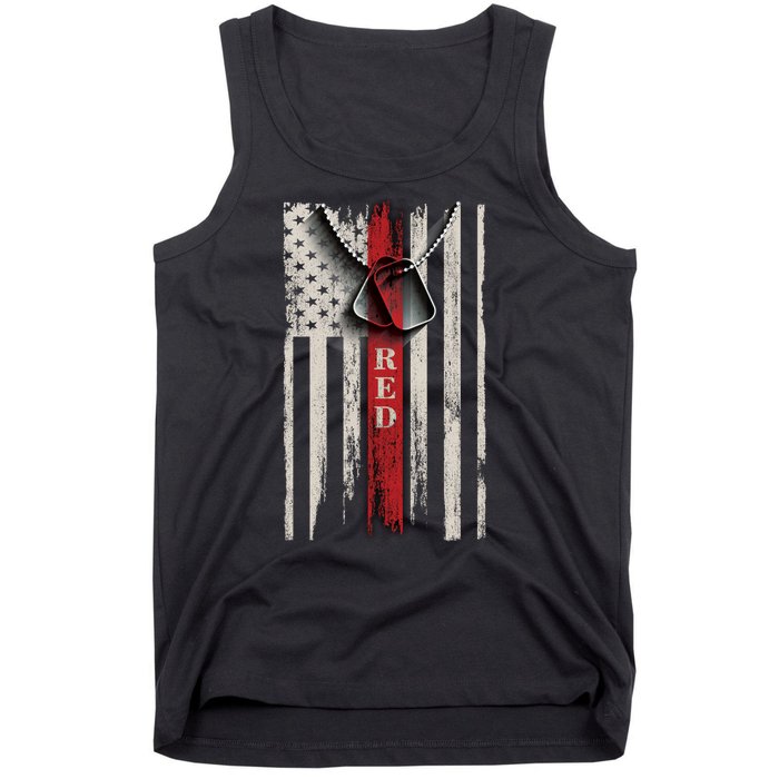 Red Friday Vintage American Flag Tank Top