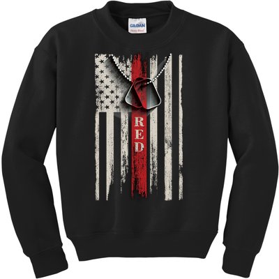 Red Friday Vintage American Flag Kids Sweatshirt