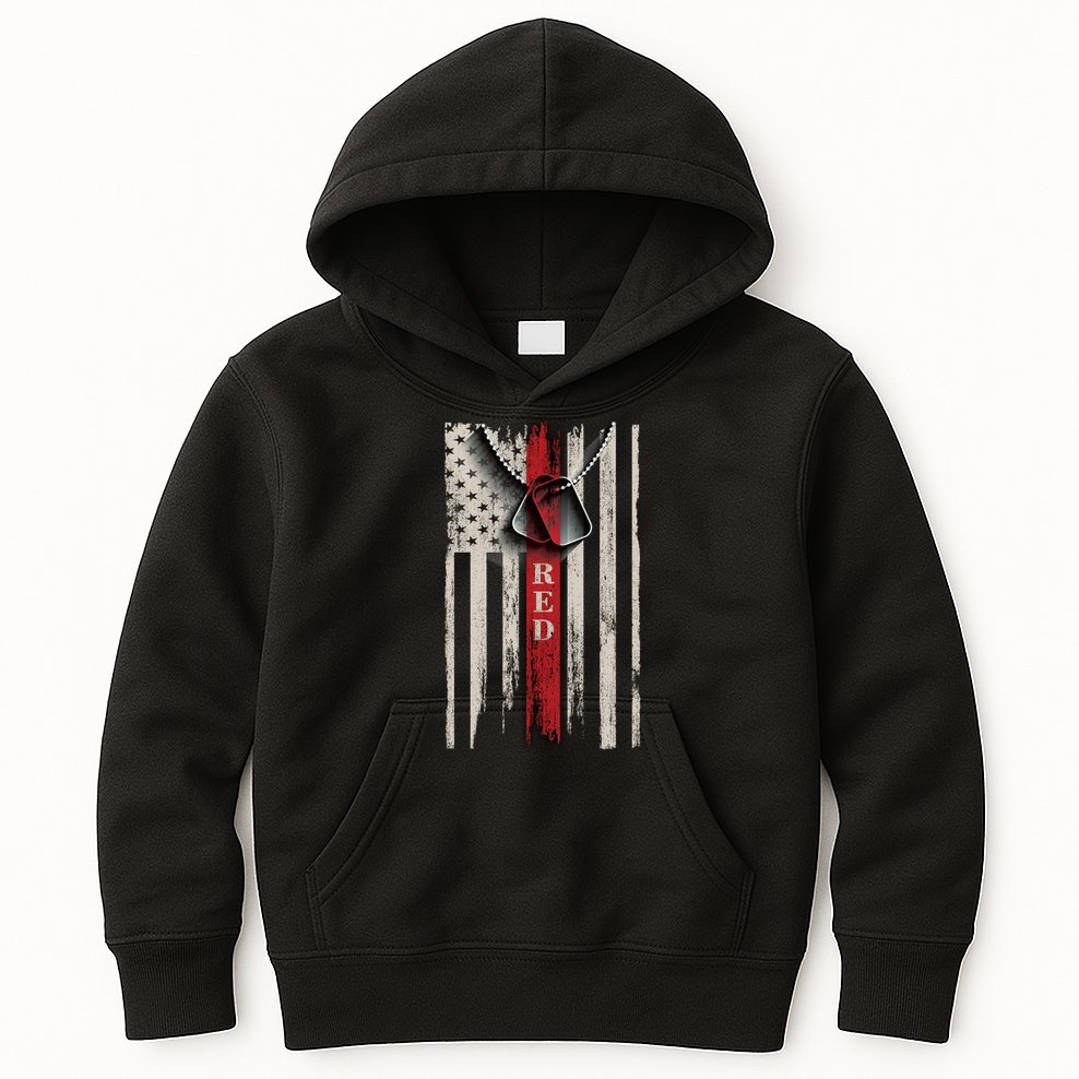 Red Friday Vintage American Flag Kids Hoodie