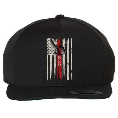 Red Friday Vintage American Flag Wool Snapback Cap