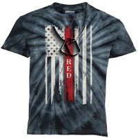 Red Friday Vintage American Flag Kids Tie-Dye T-Shirt