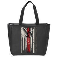 Red Friday Vintage American Flag Zip Tote Bag