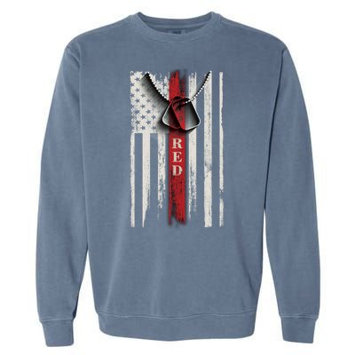 Red Friday Vintage American Flag Garment-Dyed Sweatshirt