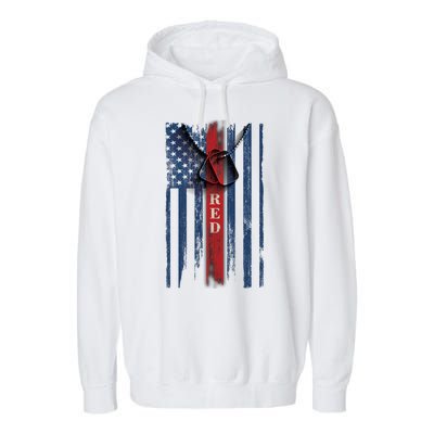 Red Friday Vintage American Flag Garment-Dyed Fleece Hoodie