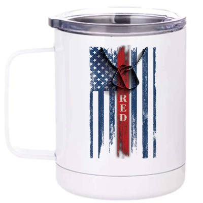 Red Friday Vintage American Flag 12 oz Stainless Steel Tumbler Cup