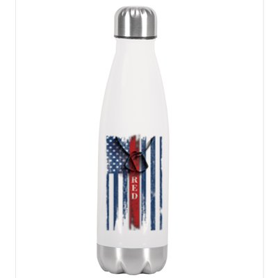 Red Friday Vintage American Flag Stainless Steel Insulated Water Bottle