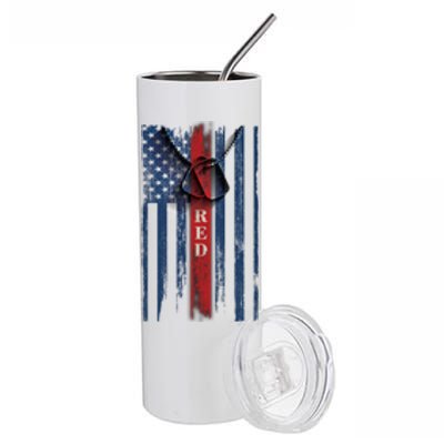 Red Friday Vintage American Flag Stainless Steel Tumbler