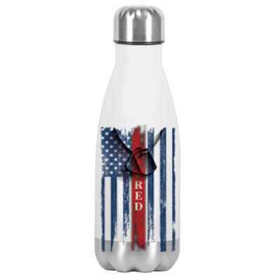 Red Friday Vintage American Flag Stainless Steel Insulated Water Bottle