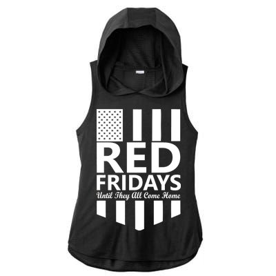 Red Fridays Military Flag Ladies PosiCharge Tri-Blend Wicking Draft Hoodie Tank