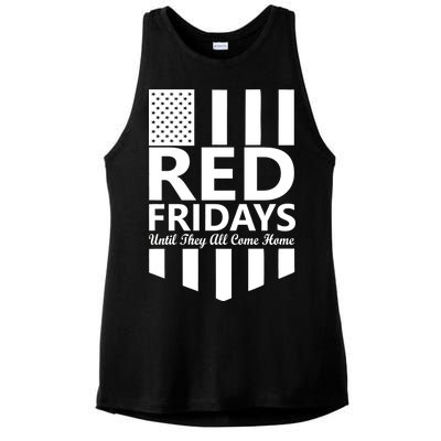 Red Fridays Military Flag Ladies PosiCharge Tri-Blend Wicking Tank