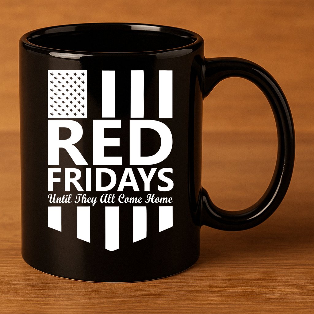 Red Fridays Military Flag 11oz C Handle Ceramic Mug