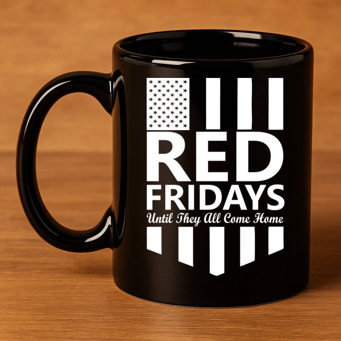 Red Fridays Military Flag 11oz C Handle Ceramic Mug