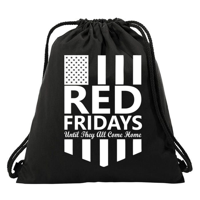 Red Fridays Military Flag Drawstring Bag