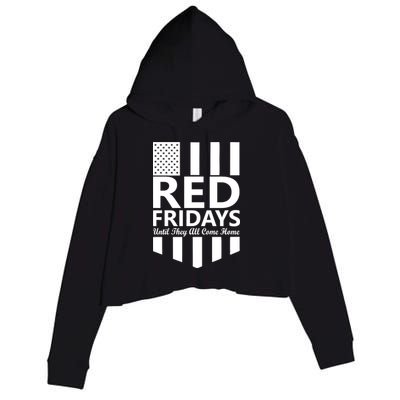 Red Fridays Military Flag Crop Fleece Hoodie