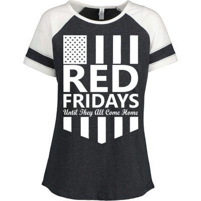 Red Fridays Military Flag Enza Ladies Jersey Colorblock Tee