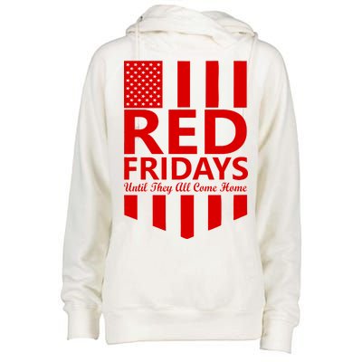 Red Fridays Military Flag Womens Funnel Neck Pullover Hood