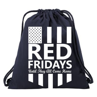 Red Fridays Military Flag Drawstring Bag