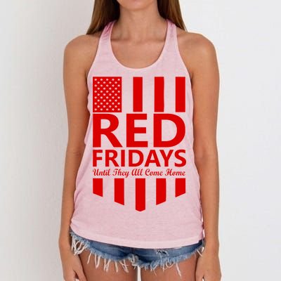 Red Fridays Military Flag Women's Knotted Racerback Tank