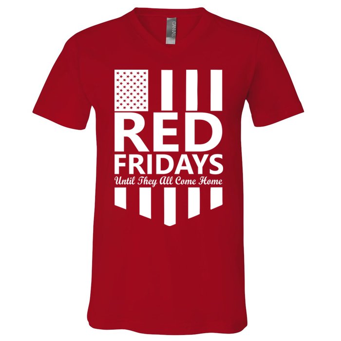 Red Fridays Military Flag V-Neck T-Shirt