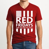 Red Fridays Military Flag V-Neck T-Shirt