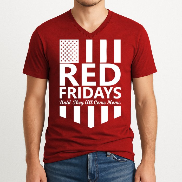 Red Fridays Military Flag V-Neck T-Shirt