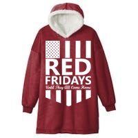 Red Fridays Military Flag Hooded Wearable Blanket