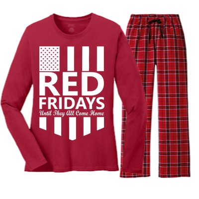 Red Fridays Military Flag Women's Long Sleeve Flannel Pajama Set 