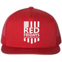 Red Fridays Military Flag Flat Bill Trucker Hat