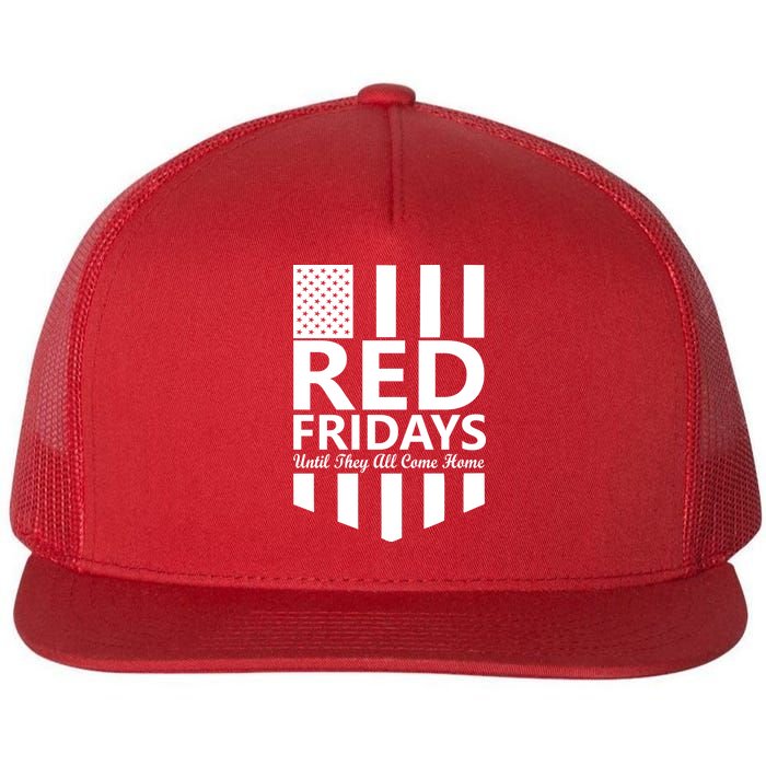Red Fridays Military Flag Flat Bill Trucker Hat